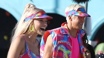 Margot Robbie and Ryan Gosling Go Full '80s Filming 'Barbie' on the Beach
