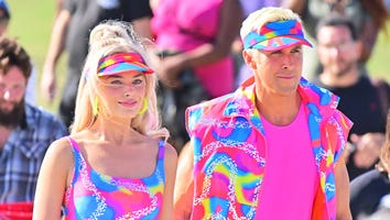 Margot Robbie and Ryan Gosling Channel '80s Neon Barbie and Ken on Rollerblades