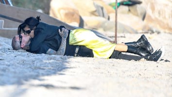Kourtney Kardashian Lays on Top of Travis Barker in PDA-Packed Beach Date