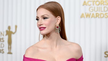 Jessica Chastain Trips Up Stairs While Accepting SAG Award, Thanks 'Very Nice' Men Who Helped Her (Exclusive)