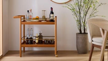 Best Bar Carts and Bar Cabinets Plus Everything You Need to Stock Them: Cocktail Glasses, Art Prints and More