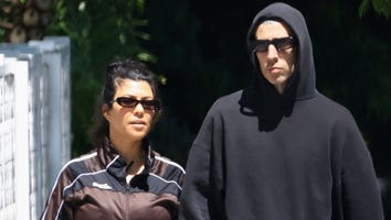 Pregnant Kourtney Kardashian Bares Her Baby Bump in Tracksuit While Out With Travis Barker