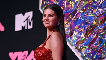 Selena Gomez Stuns in Plunging Red Gown at VMAs Pink Carpet