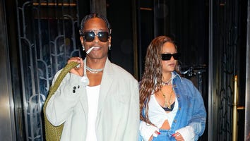 Rihanna Flashes Ring on That Finger While Rocking Denim-on-Denim Look for A$AP Rocky Date Night
