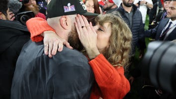 Taylor Swift and Travis Kelce Share a Sweet Kiss After Kansas City Chiefs Win AFC Championship Game