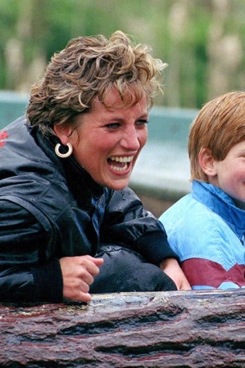 Diana Princess Of Wales, Prince William & Prince Harry Visit The 'Thorpe Park' Amusement Park