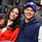 Chloe Bridges and Adam DeVine attend a basketball game between the Los Angeles Clippers and the Los Angeles Lakers at Staples Center 