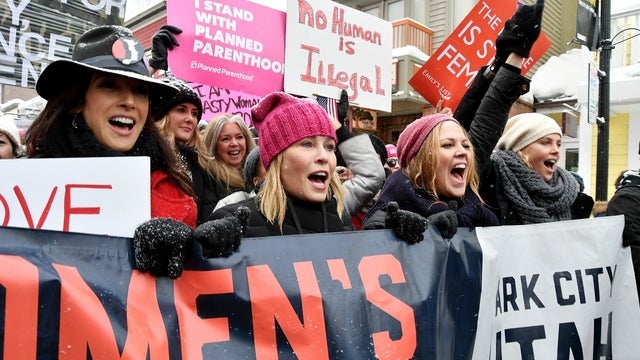 Celebs Attend Women's Marches Across America