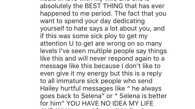 When Justin Bieber Allegedly Texted Selena Gomez I Love You 24 Hours  Before His Wedding To Hailey Baldwin, Who Then Brutally Broke His Heart &  Confirmed It In Her Song, Yeah I