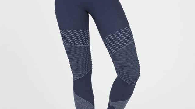 Spanx Look At Me Now Seamless Moto Leggings In Indigo Sky Size Small