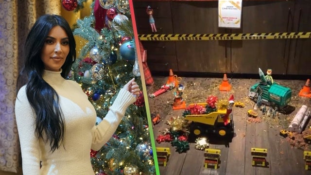 Kim Kardashian REACTS to Kourtney's Elf on a Shelf Set-Up
