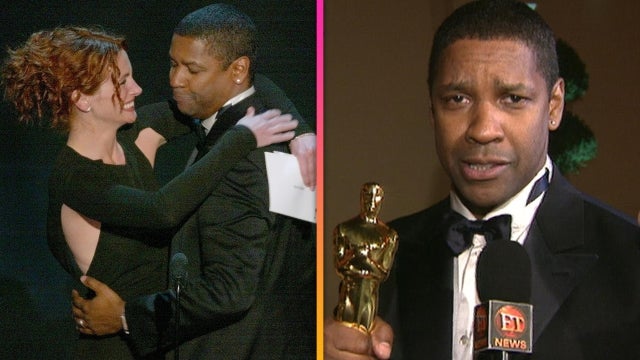 Denzel Washington Reacts to ‘Training Day’ Oscar Win and Carrying Julia Roberts Offstage (Flashback)