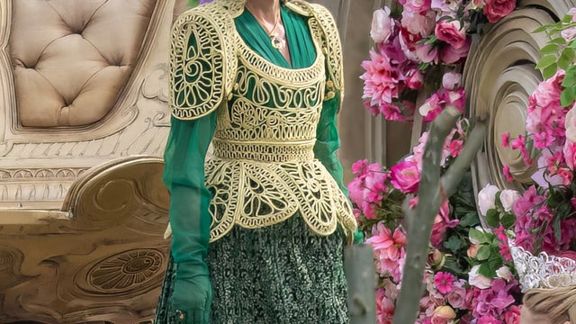 slim fit dress slacks Wicked For Good Madame Morrible Cosplay Costume Green Dress Halloween   Becostume