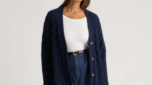 Women's Sonoma Goods For Life® Cozy Button Front Cardigan, Size: Large,  Dark Blue - Yahoo Shopping
