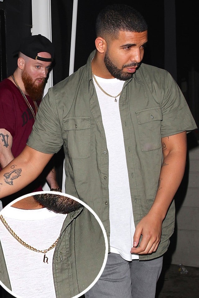 Getting Serious Drake Wears Hailey Baldwins H Necklace