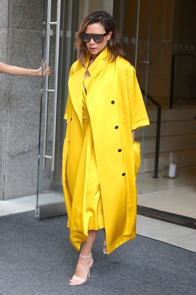 Victoria Beckham Spices Up Her Wardrobe With a Chic Yellow Ensemble ...