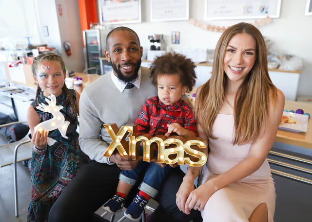 Allison Boss and Twitch at holiday party