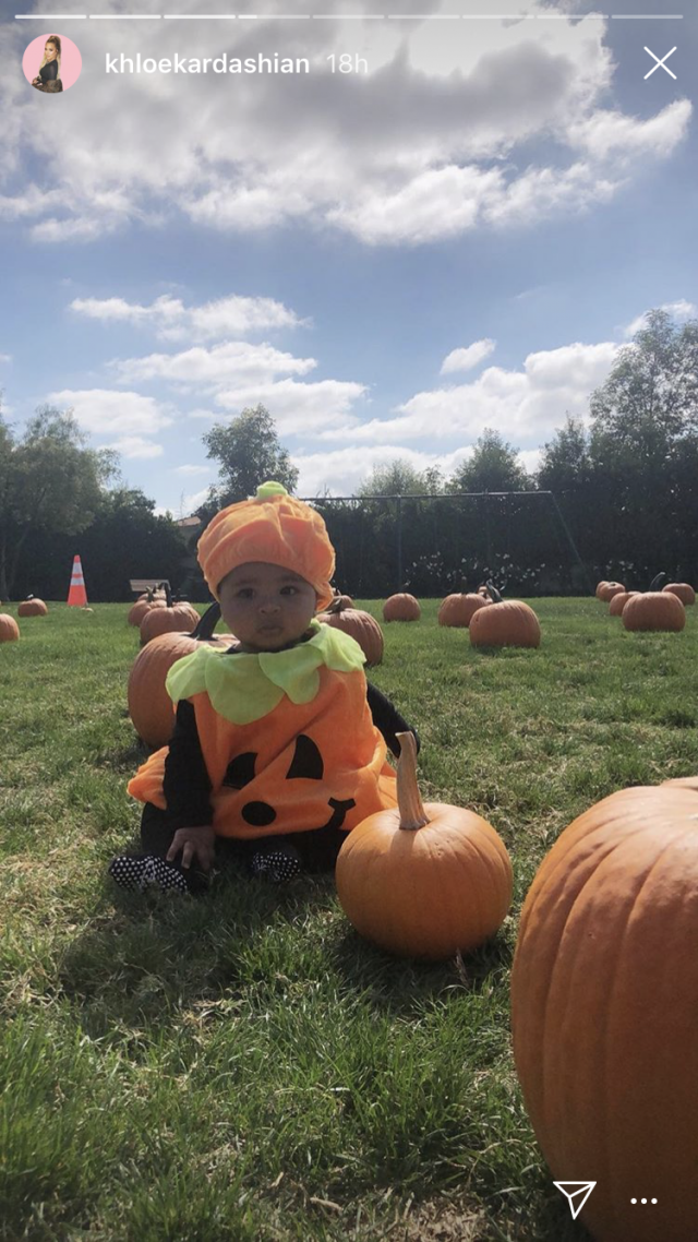 True Thompson at pumpkin patch in 2018