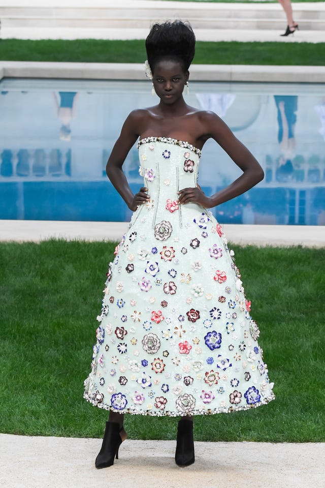 Chanel spring 2019 couture blue A-line dress