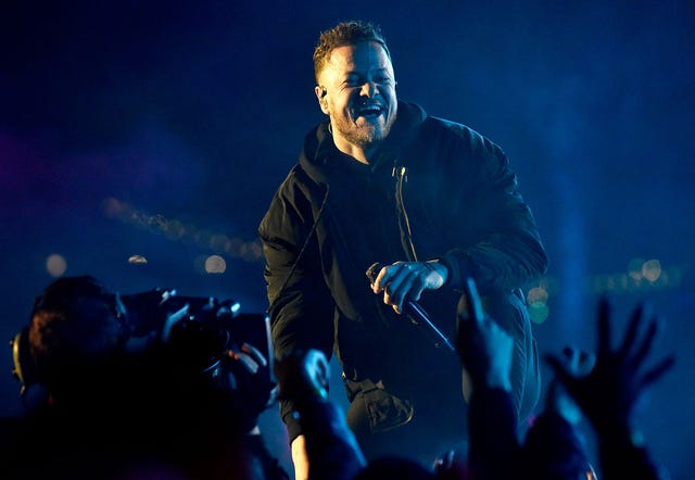 Imagine Dragons performs during the 2019 ESPN College Football Playoff halftime