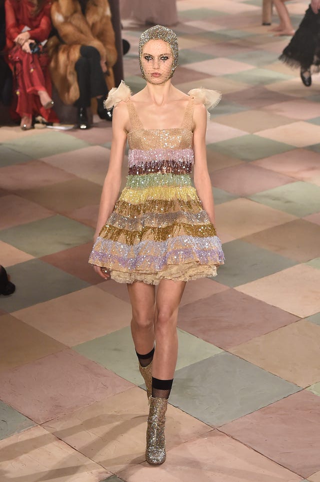 Dior spring 2019 couture multicolored mini dress