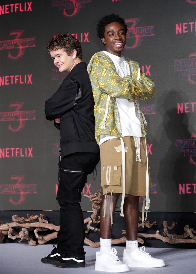 Caleb McLaughlin and Gaten Matarazzo in South Korea