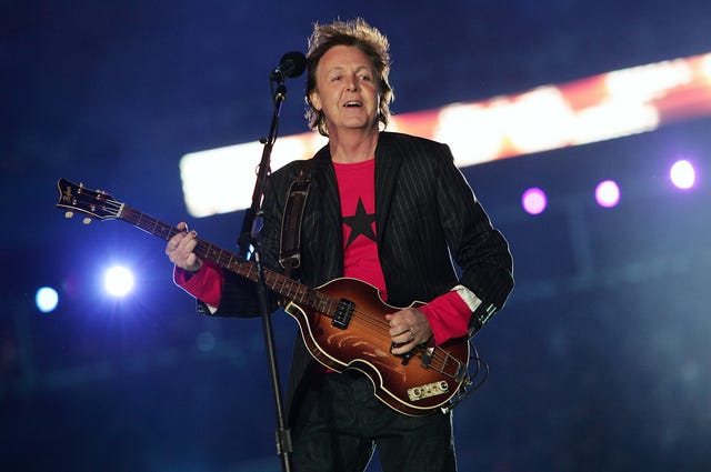 Paul McCartney performs during the Super Bowl XXXIX halftime show