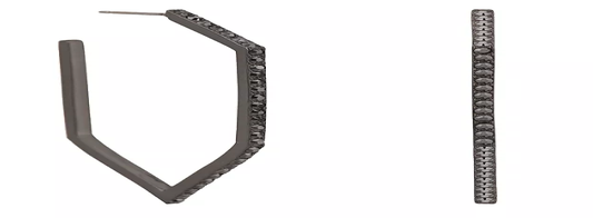 Crystal Pavé Angular Hoop Earrings