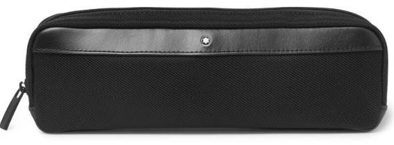 Nightflight Leather-Trimmed Nylon and Mesh Pouch