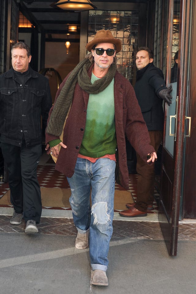 brad pitt at nyc hotel