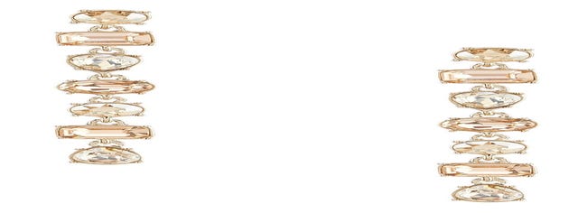 Gold Silk Stone Linear Earrings