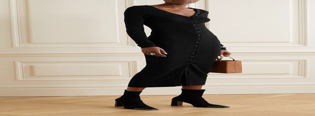 Division Ribbed-Knit Midi Dress