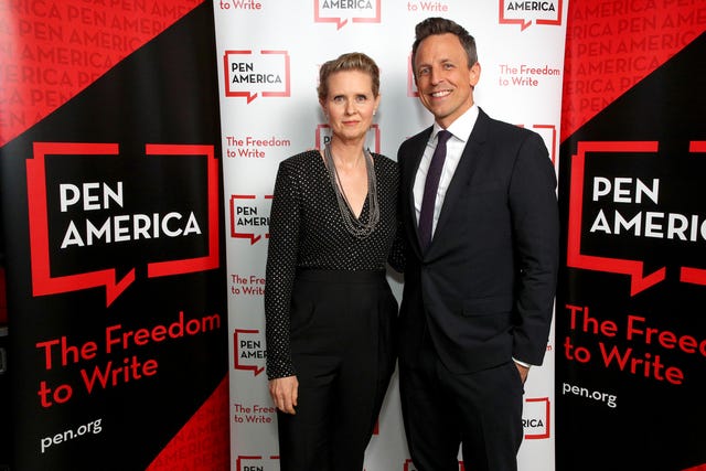 Cynthia Nixon and Seth Meyers