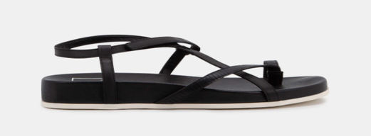 Rhyan Sandals in Black Embossed Lizard