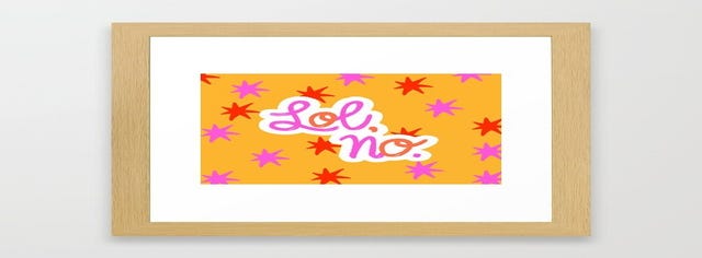 LOL NO Framed Art Print