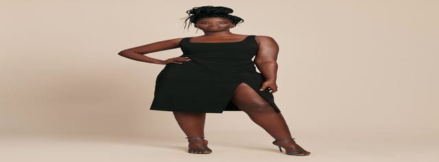 Square Neck Sleeveless Pencil Dress with Thigh Slit