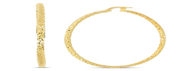 Hoop Earrings 14K Yellow Gold 50mm