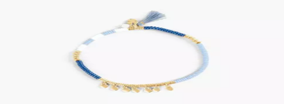 Blue and Gold Beaded Bracelet
