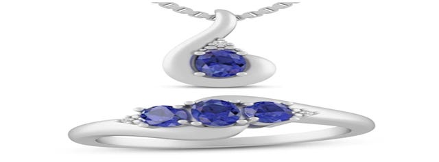 Tanzanite Boxed Set Sterling Silver