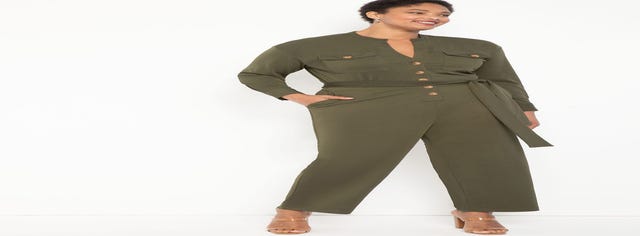 Plus Size Knit Utility Jumpsuit