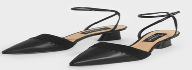 Leather Crochet Pumps