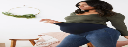 Indigo Blue Stretch Ankle Maternity Jeggings