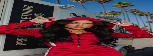 Red Zip Sports Strip Crop Hoodie