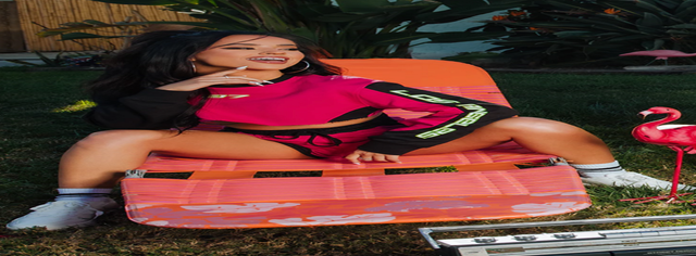 Hot Pink 97 Printed Crop Sweater