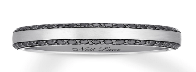 Neil Lane Men's Black Diamond Band 1/2 ct tw 14K White Gold