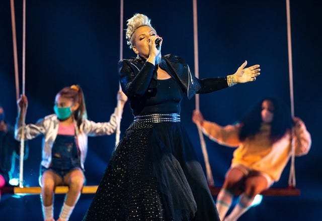 Pink BBMA rehearsal