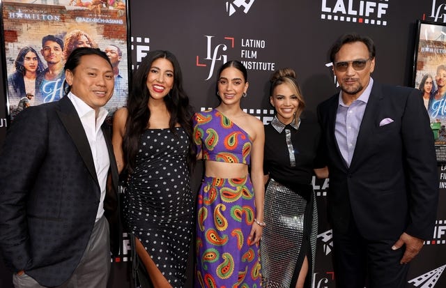 Jon M. Chu, Stephanie Beatriz, Melissa Barrera, Leslie Grace, and Jimmy Smits