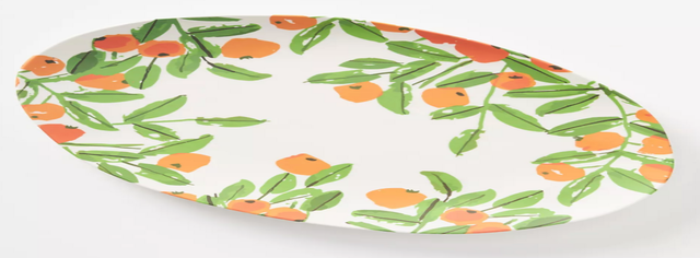 Vera for Anthropologie Poppies Bamboo Melamine Serving Platter