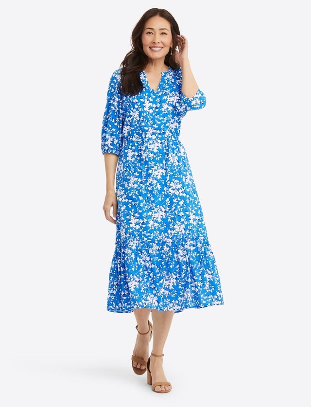draper james blue floral dress CD796 main image 0