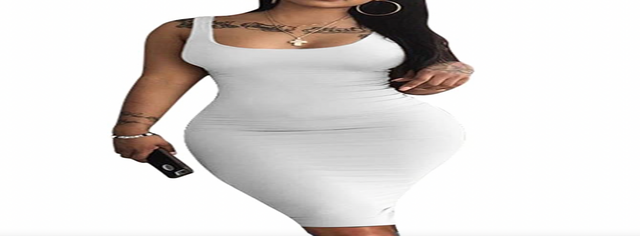 LAGSHIAN Women's Sexy Bodycon Tank Dress